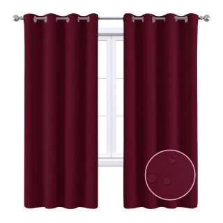 Malibu Waterproof Blackout Twill Burgundy Wine Red Outdoor Curtain 2