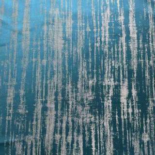 Rustic Rainfall Abstract Textured Glittery Teal Curtains 5