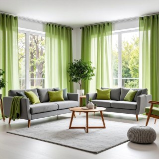 Smarties Lime Green Soft Sheer Voile Curtain