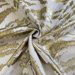 Tiger Stripes Cream and Gold Animal Print Curtain
