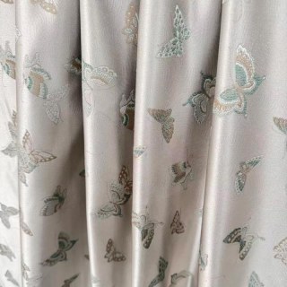 Butterfly Ballet Jacquard Cream Satiny Floral Curtain 2