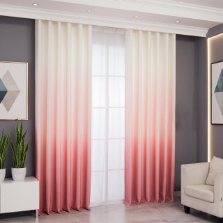 Candy Land Linen Style Pink Ombre Curtain