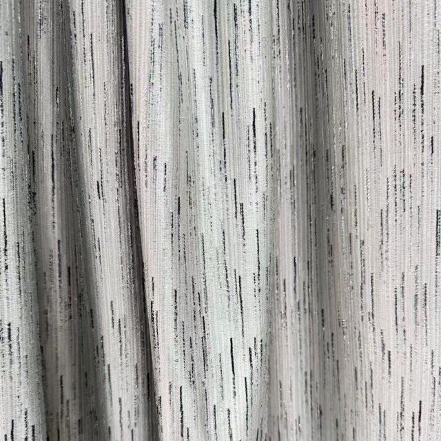 Gilded Stream Silver Grey Curtain with Metallic Stripes 1