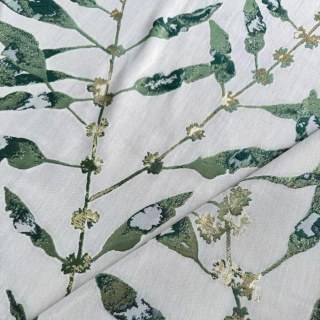 In The Woods Green Leaves Curtain with Gold Details 4