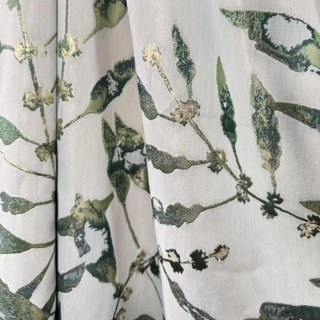 In The Woods Green Leaves Curtain with Gold Details 2