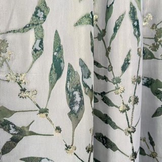 In The Woods Green Leaves Curtain with Gold Details 3