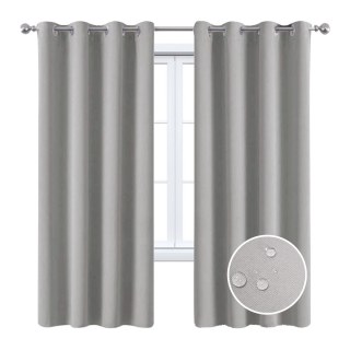 Malibu Waterproof Twill Light Grey Outdoor Curtain 2