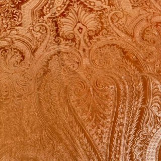 Royal Mirage Terracotta Burnt Orange Damask Velvet Curtain