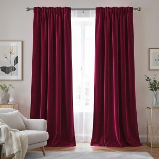 Matte Majesty Burgundy Wine Red 100% Blackout Velvet Curtain