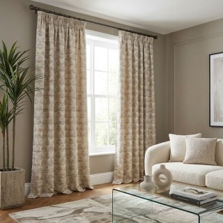 Diamond Mirage Jacquard Cream Sand Geometric Curtains 4