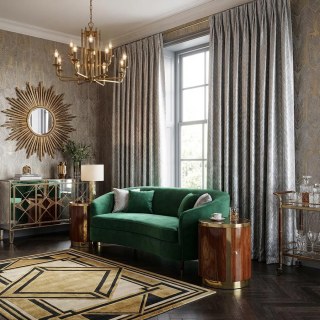 Elegante Art Deco Chevron Silvery Grey Curtains 4