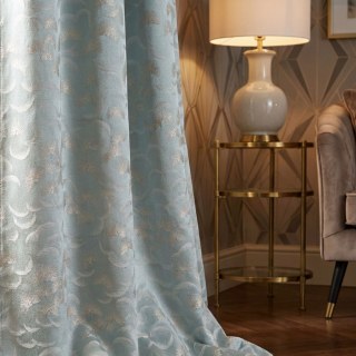 Fluttering Fanburst Art Deco Geometric Pastel Sage Duck Egg Green Curtains