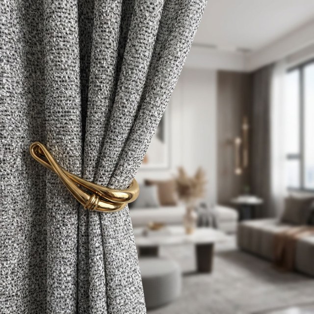 French Chic Black & White Heavy Voile Curtain 1