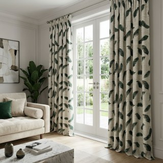 Plume & Pattern Abstract Green Feather Curtain 3