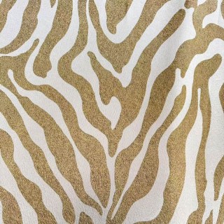 Savannah Luxury Jacquard Cream Gold Zebra Print Curtain 6