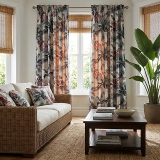 Sunset Palms Multicolour Velvet Tropical Floral Curtains 2