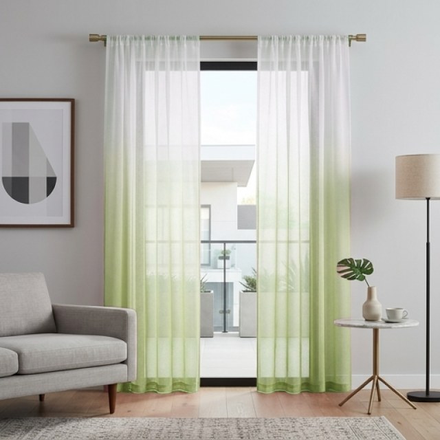 Candy Land Ombre Green Voile Curtain 1