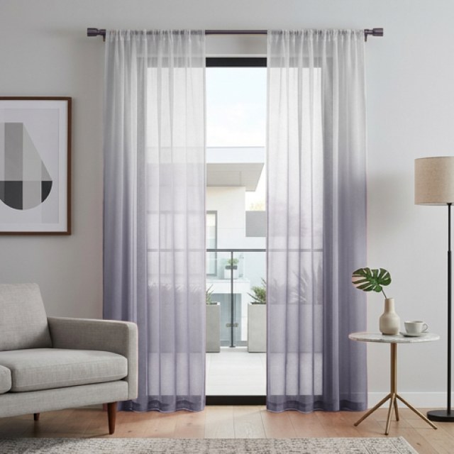 Candy Land Ombre Grey Voile Curtain 1