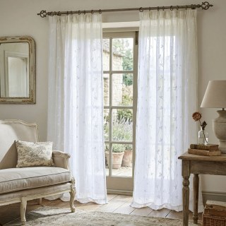 Love Fantasy White Leaf Voile Curtain 2