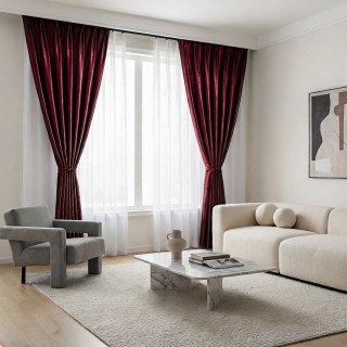 Luminous Luxe Burgundy Wine Red Velvet Curtains 3