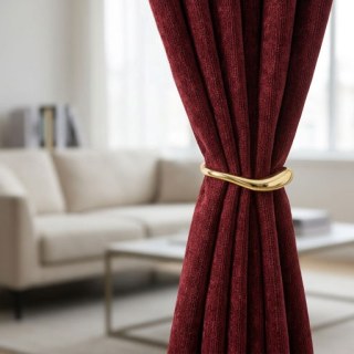 Luxury Red Burgundy Colour Chenille Curtain 3