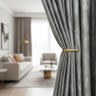 Satiny Touch Dark Grey Voile Curtain 2