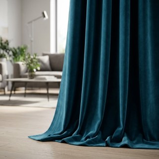 Cascade Matte Teal Velvet Curtains 5