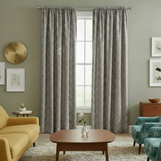 Greek Key Dark Brown Curtain 3