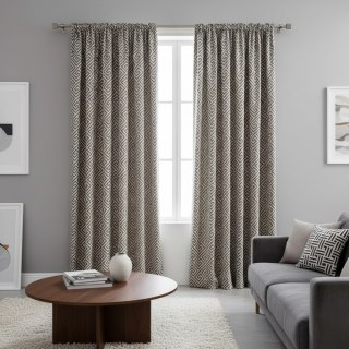 Greek Key Dark Brown Curtain 2