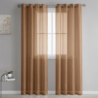 Luxe Coffee Sheer Voile Curtain