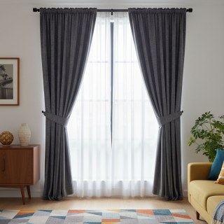 Luxury Grey Colour Chenille Curtain 3