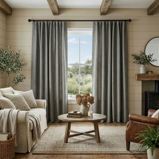 Pine Valley Charcoal Grey Blackout Curtain 2