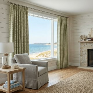 Raffia Lattice Sage Olive Green Natural Linen Cotton Curtains 3