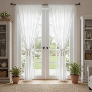 Scandinavian White Soft Cotton Voile Curtain 3