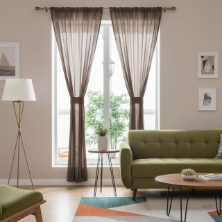 Soft Breeze Brown Chiffon Voile Curtain 4