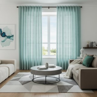 The Bright Side Mint Green Heavy Semi Sheer Voile Curtain