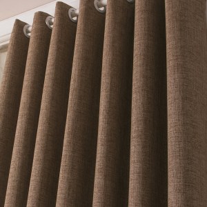 Regent Linen Style Coffee Brown Curtain Drapes 5