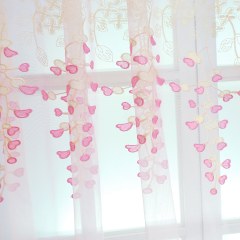 Sweet Heart Pink Embroidered Tulle Net Sheer Curtains