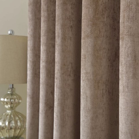 LuxeTouch Chenille Brown Taupe Curtain 1