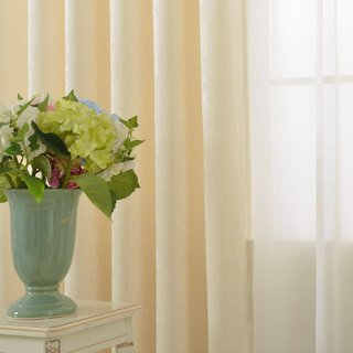 LuxeTouch Cream Off White Chenille Curtain Drapes 5