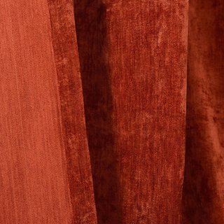 LuxeTouch Terracotta Burnt Orange Rust Red Chenille Curtain 4