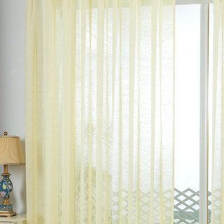 Touch of Sunshine Lemon Yellow Heavy Semi Sheer Curtain