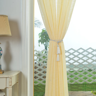 Touch of Sunshine Lemon Yellow Heavy Semi Sheer Curtain 6