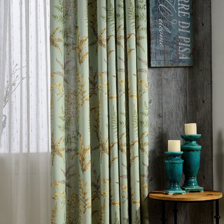Unique Rustic Glen Green Leaf Curtain