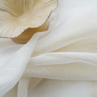 Subtle Gold-Strand Glittering Cream Sheer Curtain 6