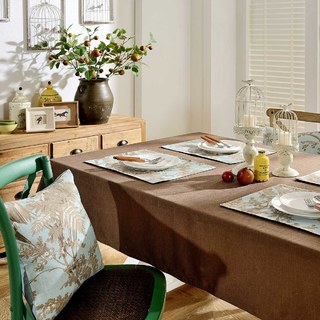 Fern and Flight French Country Blue and Brown Curtain 8