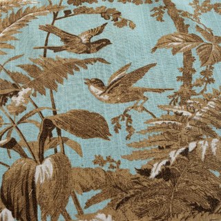 Fern and Flight French Country Blue and Brown Curtain 7
