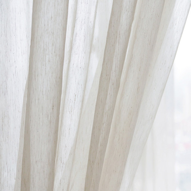 Aura Natural Linen Cotton Blend Sheer Curtain 1