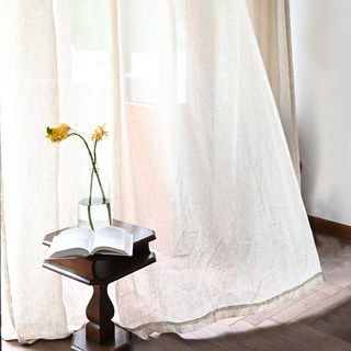 Zen Garden 100% Pure Flax Linen Natural Color Sheer Curtain 12
