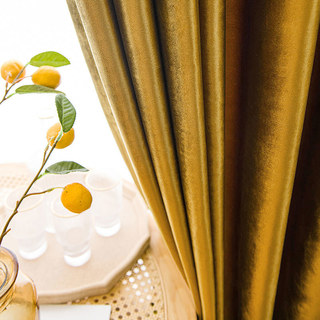 Luminous Luxe Metallic Gold Velvet Curtains 3